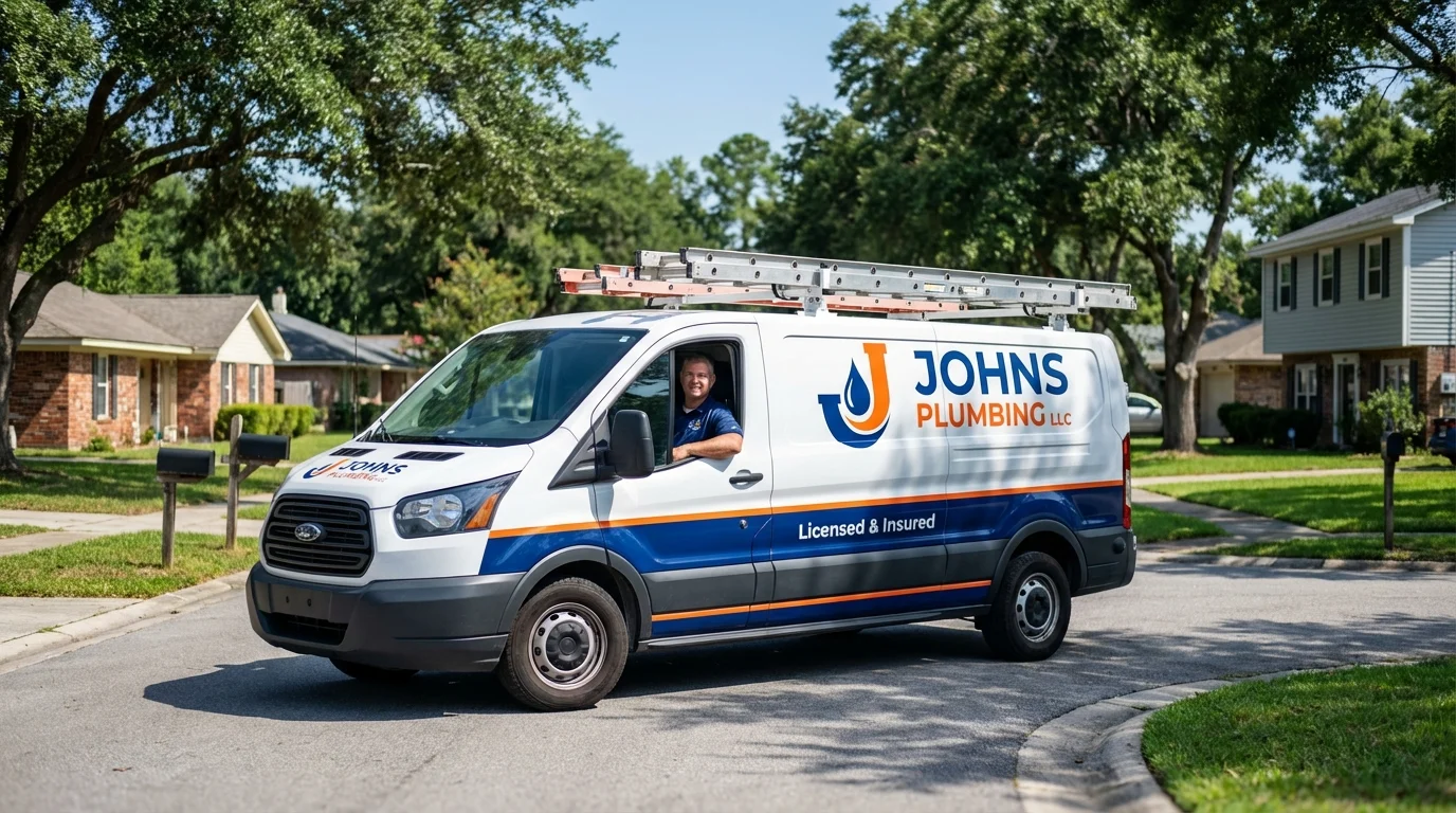 Johns Plumbing LLC service van in Rancho Cordova, CA