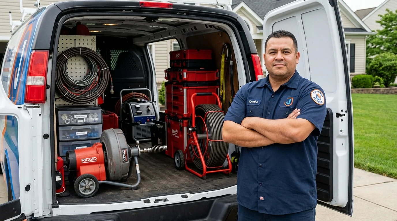Professional drain cleaning equipment and Johns Plumbing LLC plumber in Rancho Cordova