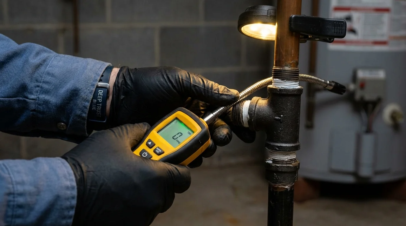Gas leak detection with electronic sniffer by Johns Plumbing LLC in Rancho Cordova