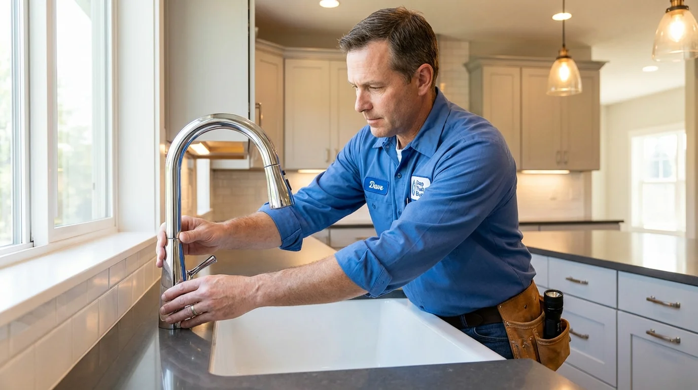 Kitchen faucet installation by Johns Plumbing LLC in Rancho Cordova