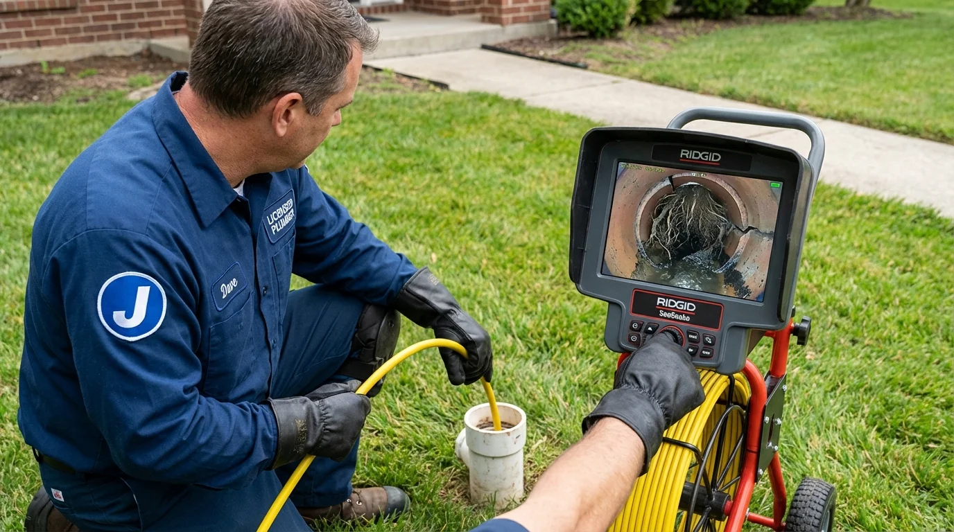Sewer camera inspection being performed by Johns Plumbing LLC in Rancho Cordova