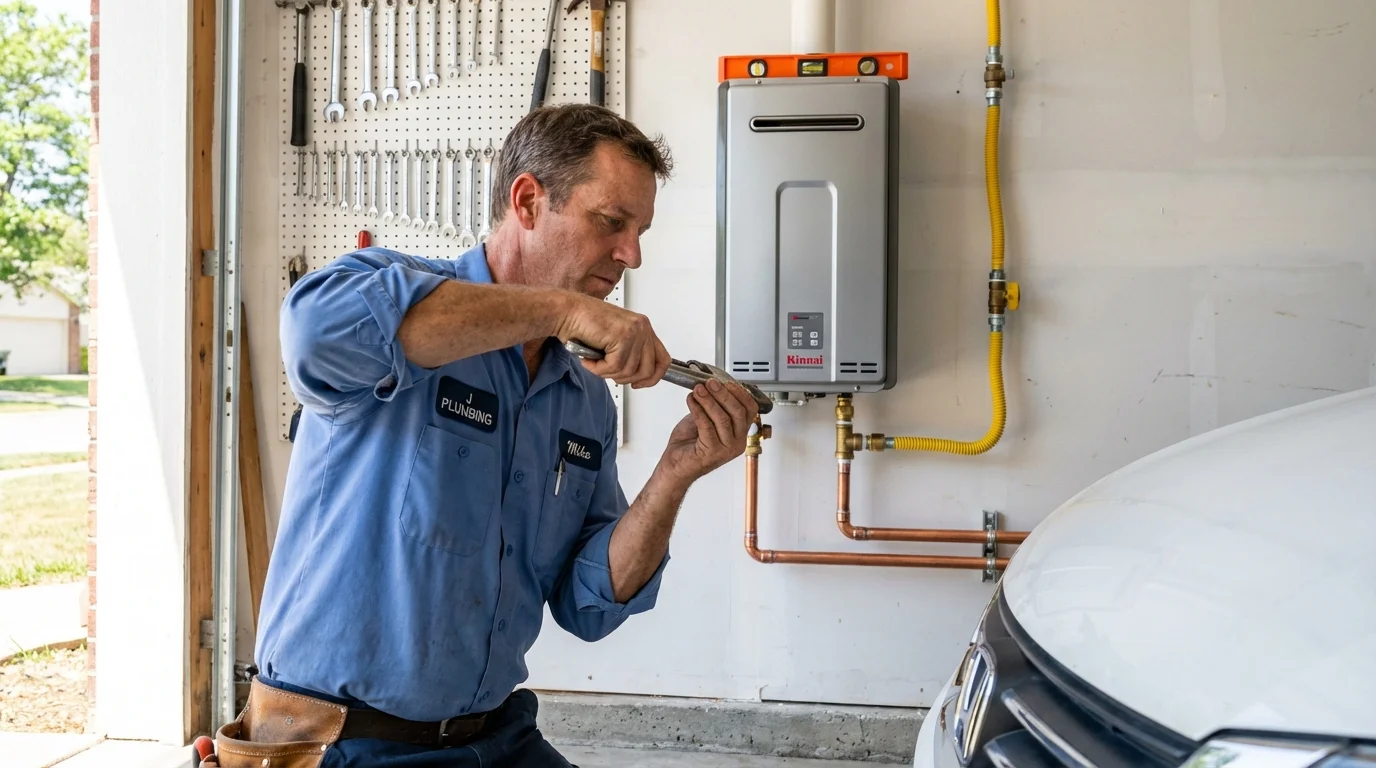 Tankless water heater installation by a Johns Plumbing LLC plumber in Rancho Cordova